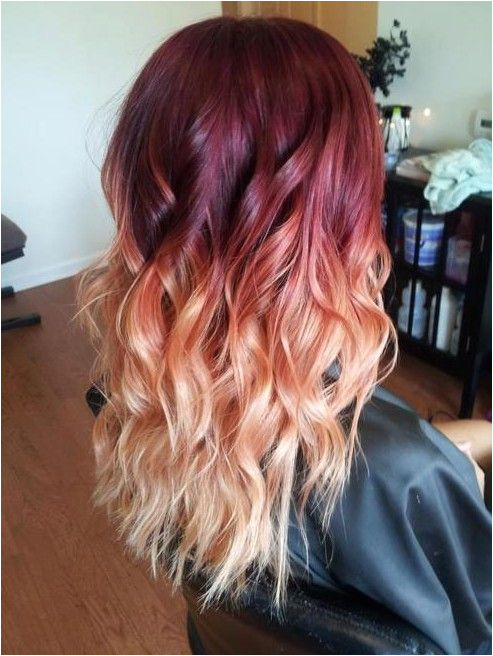 Red to Blonde Ombre Hair