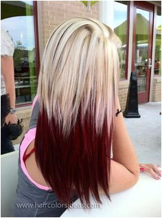Blonde on top and red underneath Been thinking that if I ever go blonde this is how I d do it