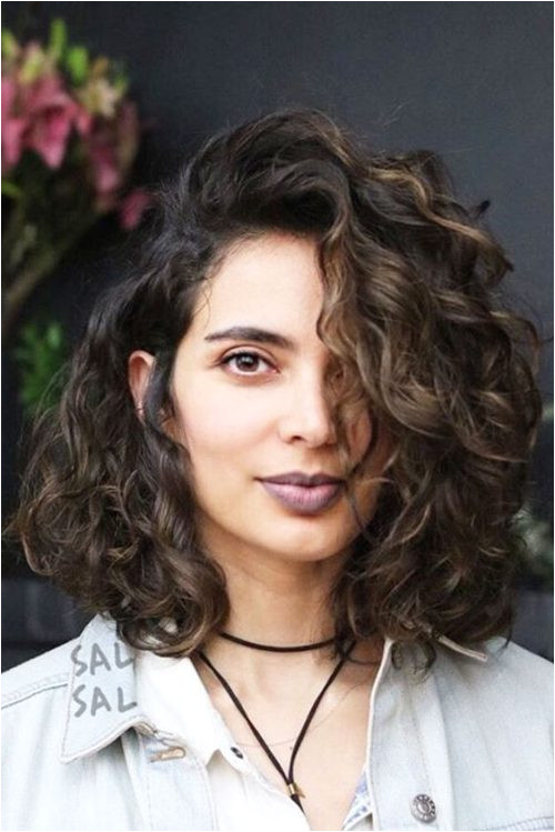 Curly Hair with Deep Side Part