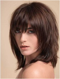 Layered Shag with Full Fringe Middle Length Synthetic Capless Wigs