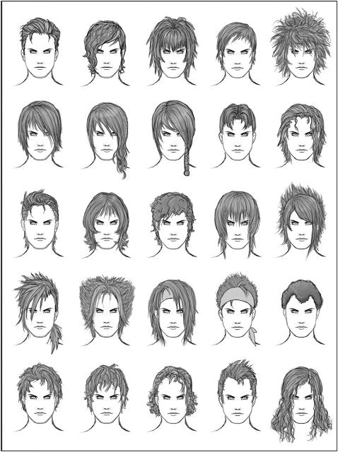 o Desenhar Mangá Gabaritos de Cabelos Anime Hairstyles Male Drawing Hairstyles Drawing Heads