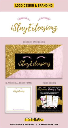 Premade Eyelash Logo Design Template Blank Social Media Template Printable Business Card Design