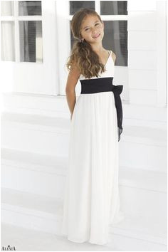 Charmeuse Bow Spaghetti Straps V neck Style 45 Junior Bridesmaid Dress by Alexia Designs dress beige sash orchid