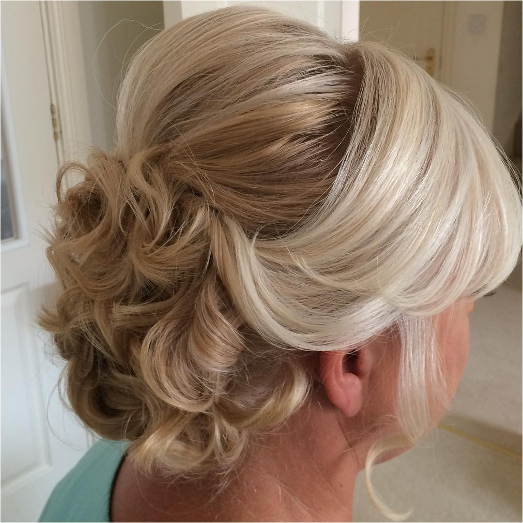 2 curly updo with bouffant for older women
