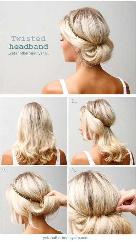 Headband Updo For more fashion and wedding inspiration visit Casual wedding hairstyle