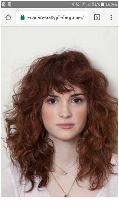 Wavy curly hair with bangs Curly Hair With Fringe Curly Hair Bangs Red