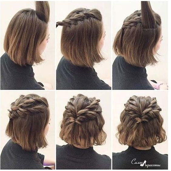 Short Hair Styles You Can Do In 10 Minutes or Less Twisting Motion Half Updo Easy Step By Step Tutorials For Growing Out Your Hair For Shoulder Length