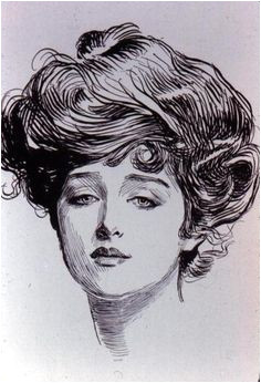 The American Gibson Girl as drawn by illustrator Charles Dana Gibson is the basis