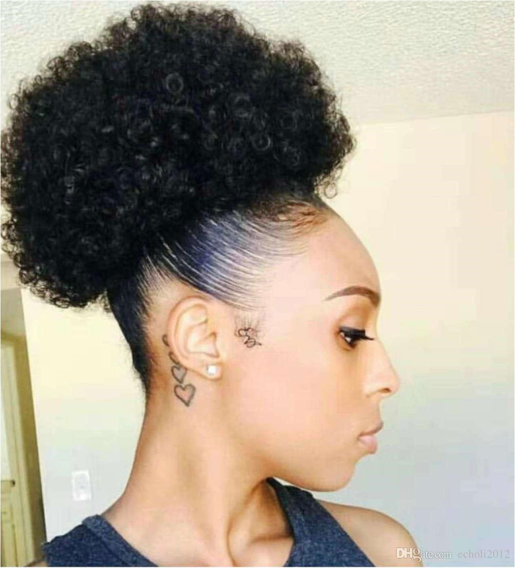 Afro Ponytail Puff Drawstring Clip Human Wrap Not Synthetic Curly Hair Bun Updo Chignon For Black Women Wrap Hair Around Ponytail Wrap Ponytail From