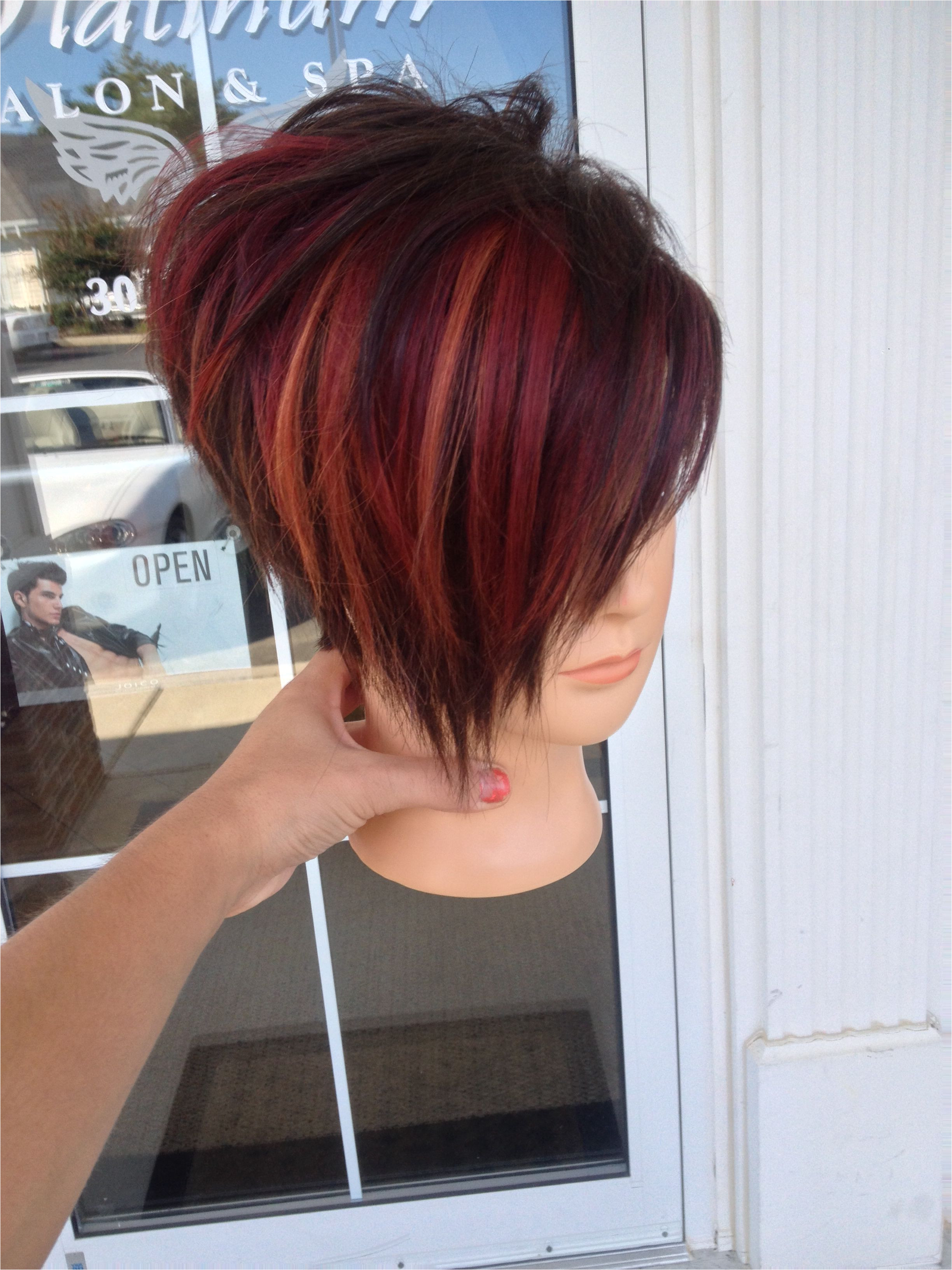 Short funky haircut and fun joico colors