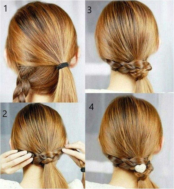 Pigtails one braided one ponytail wrap brace around ponytail decorate CUTE I have a app that is called" girls hairstyle" I thought I would create pin