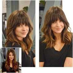 Lob Haircut With Arched Bangs