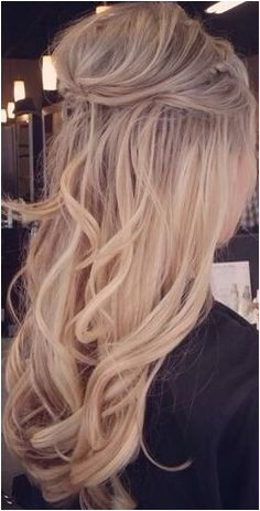 Curly half up half down hair gorgeoushair Loose Wave Hairstyles Formal Hairstyles Down