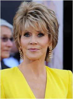 Jane Fonda Short Layered Razor Hairstyle for Women Over 60