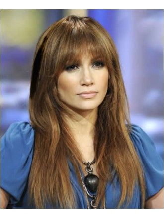 Jennifer Lopez Long Straight Hair Wig With Bangs