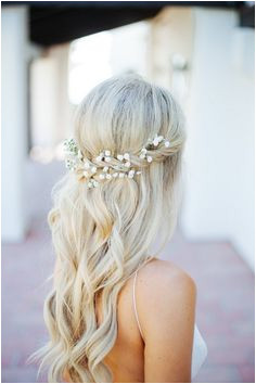 beach waves baby s breath Wedding Hair Down Elegant Wedding Hair Vintage Wedding Hair