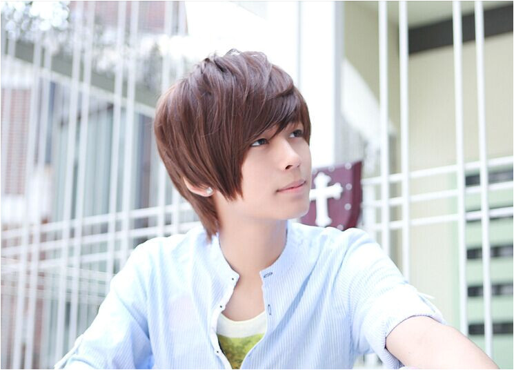 Handsome boys wig New Korean short Natural 3 color Men s hair Cosplay wigs men student Hair wigs Free Shipping