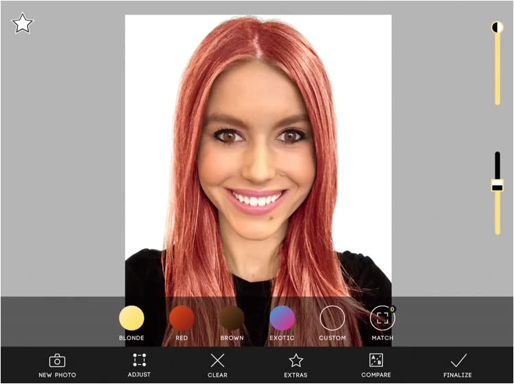 Try a brand new hair color virtually in just seconds with the Hair Color application See the effects applied live on yourself requires iOS 11 or applied