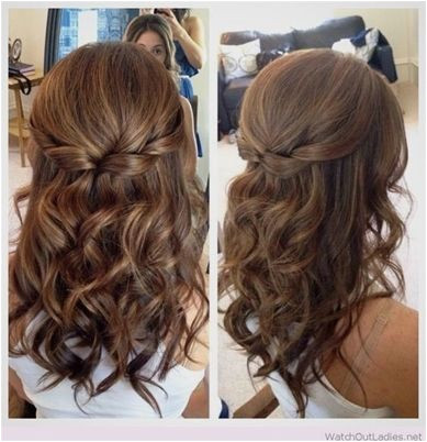 Half Up Half Down Hair with Curls Prom Hairstyles for Medium Length Hair WeddingHairstyles