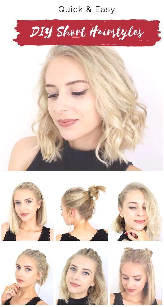 Super quick and easy short hairstyles for school date or work hairstyle