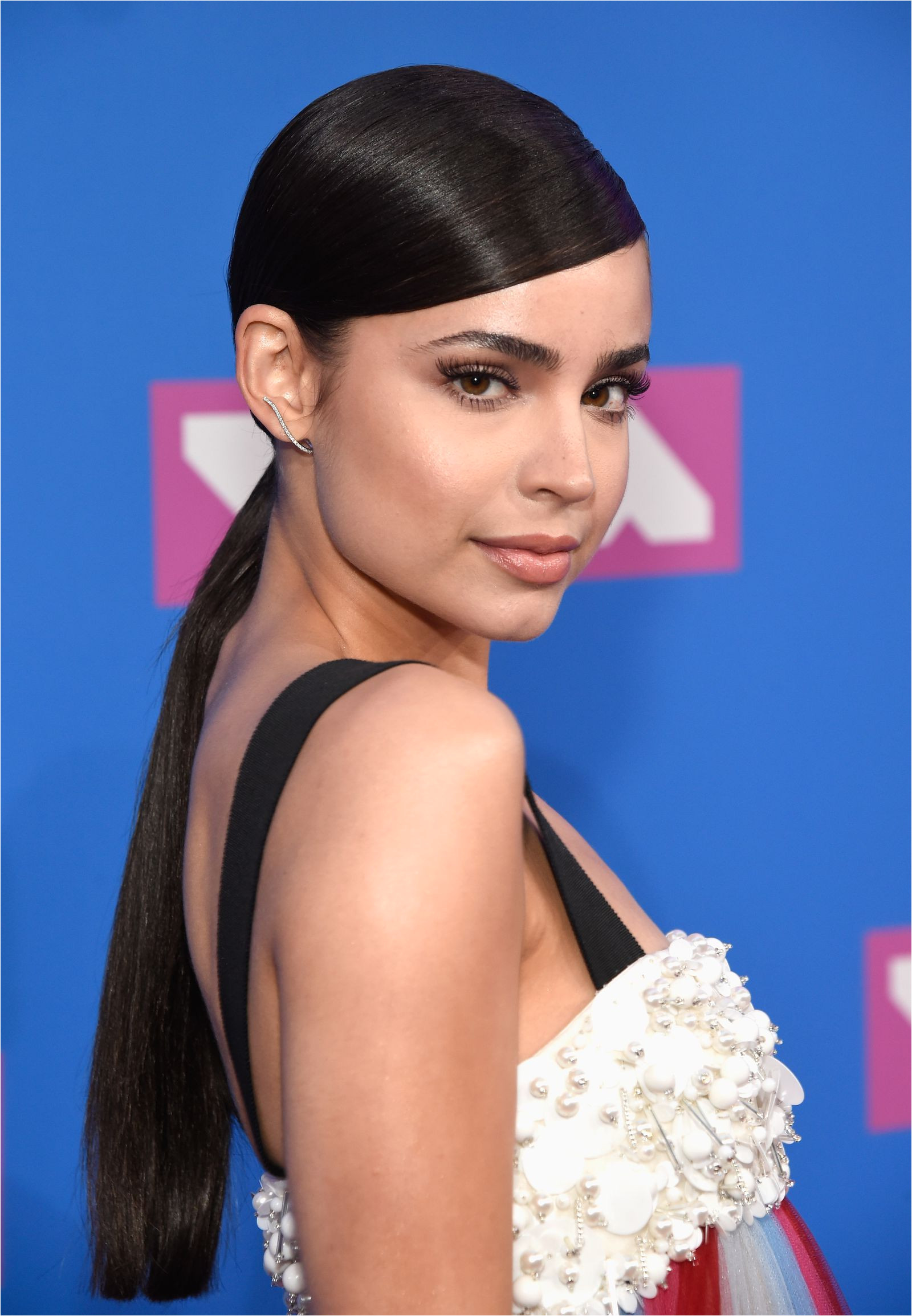 Sofia Carson HarpersBAZAAR Sleek Hairstyles Sofia Carson Slick Ponytail Makeup