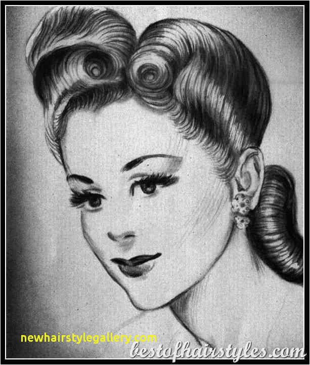 1940S La s Hairstyles Vintage Hairstyles men s hairstyle Inspirational Short Hairstyles Drawing selected