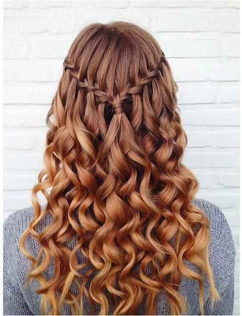 Waterfall Braid with Curls for Every Goddess