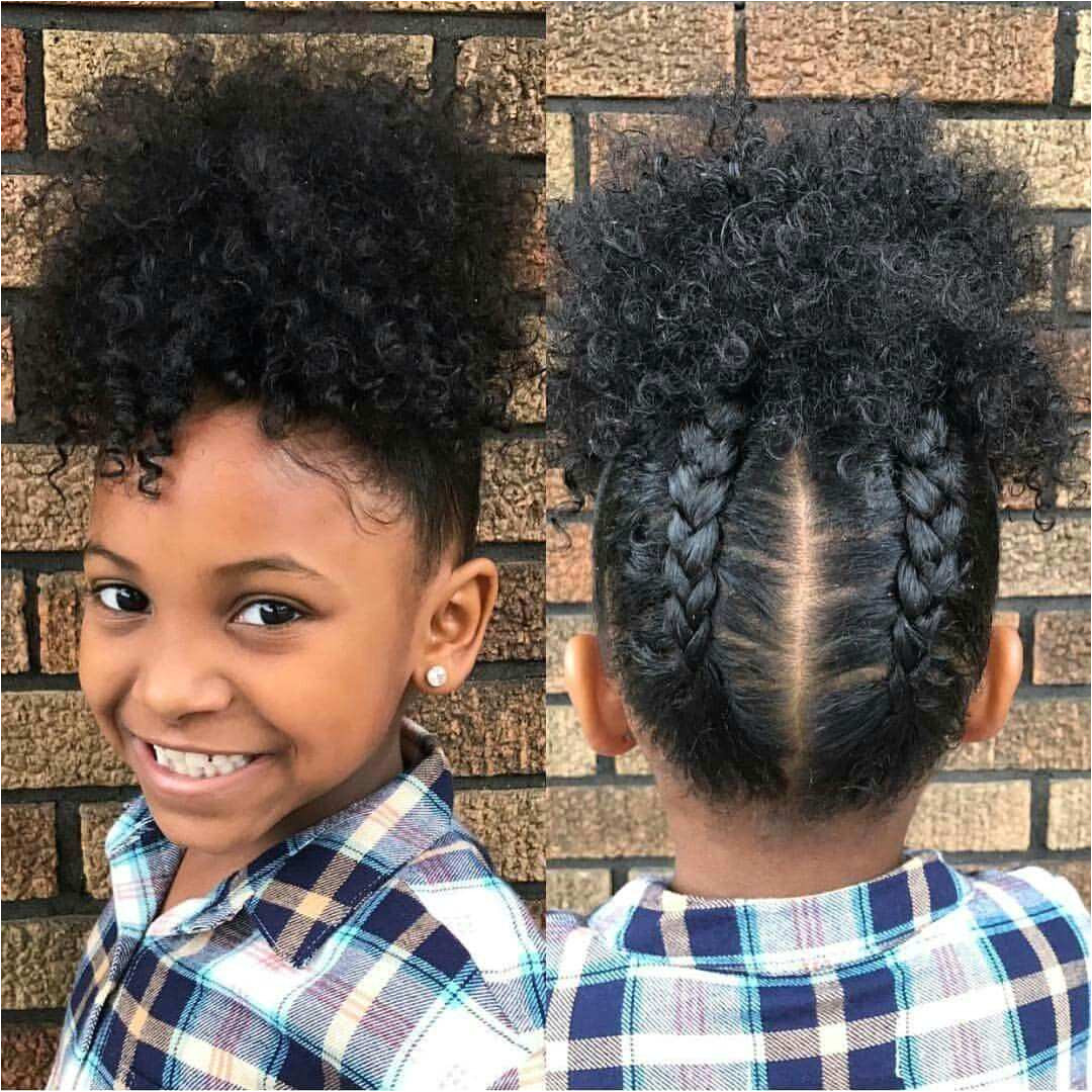Easy Little Black Girl Hairstyles Unique Cute and Simple Hairstyle for Little Girls Braids and Puff