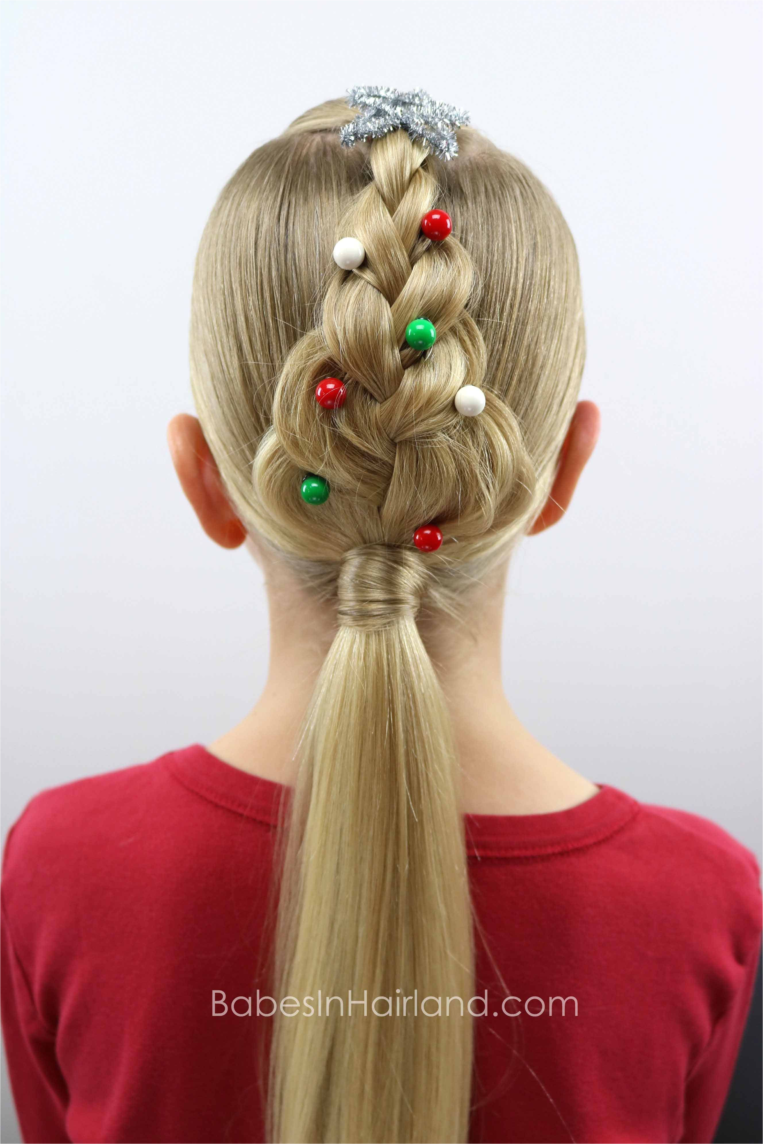 For an easy Christmas hairstyle try this cute Christmas Tree Braid from BabesInHairland hair braids hairstyle easy hairstyle