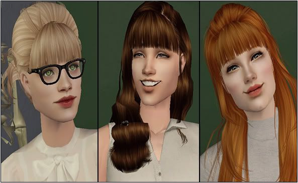 Sims 2 Add a fringe bangs to any hairstyle in all of Pooklet s colours