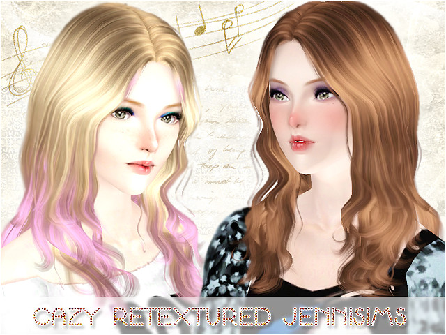 Cazy Retextured Jennisims Curly Natural Hair for The Sims 3 Female