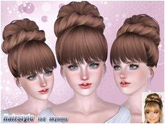 Sims 3 hair hairstyle genetics female sims3 The Sims Sims 1