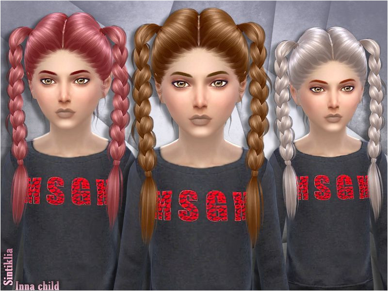Child version of Inna hair braids Found in TSR Category Sims 4 Female Hairstyles