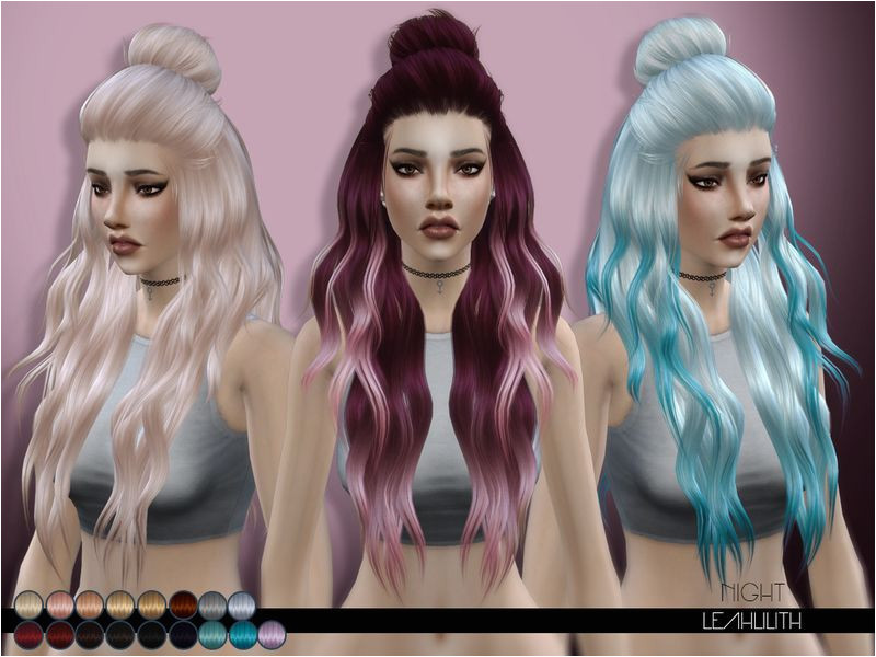 The Sims Resource Night hair by Leah Lillith Sims 4 Hairs