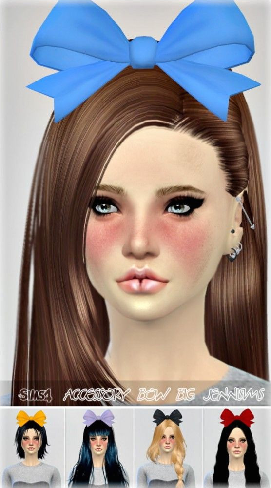 Jenni Sims New Mesh Accessory Haire Bow Big • Sims 4 Downloads