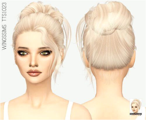 Medium Bun Do up Hair for The Sims 4 by Miss Paraply Mesh by Wingssims Download link