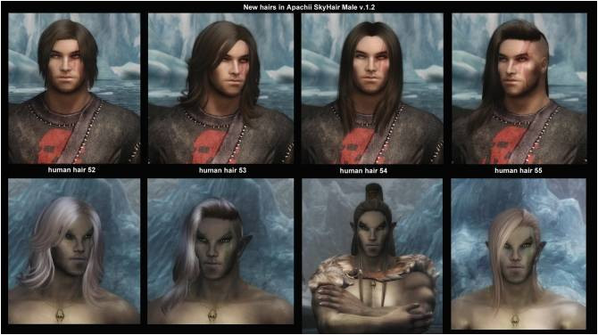 Femalehair v 1 4 New Human and Elf hairs added in ApachiiSkyHair Male v 1 2