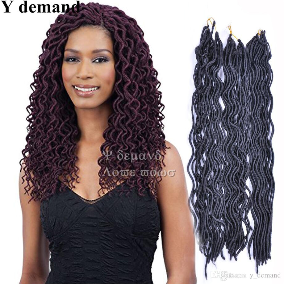 2019 24 Roots Synthetic Wavy Faux Locs Curly Crochet Hair Faux Lock Wavy Dreadlocks Soft Locks Crochet Twist Braids Hair Extension From Y demand