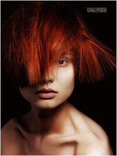 copper hair red hair short hair asymmetric hairstyles hair cut model magdalena frackowiak vogue china beauty shot in paris photo greg kadel