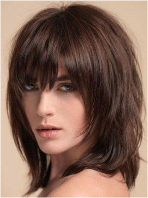 Gute Qualität Gerade Kappenlos Echthaar Perücke Hairstyles For Medium Length Hair With Bangs Layered Haircuts