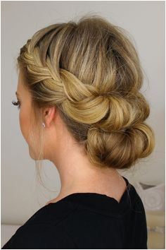 Headband Hair Tuck With A Bun Braided Hairstyles Medium HairBridesmaid Updo