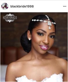 Jeweled headpiece blackbride African American bride
