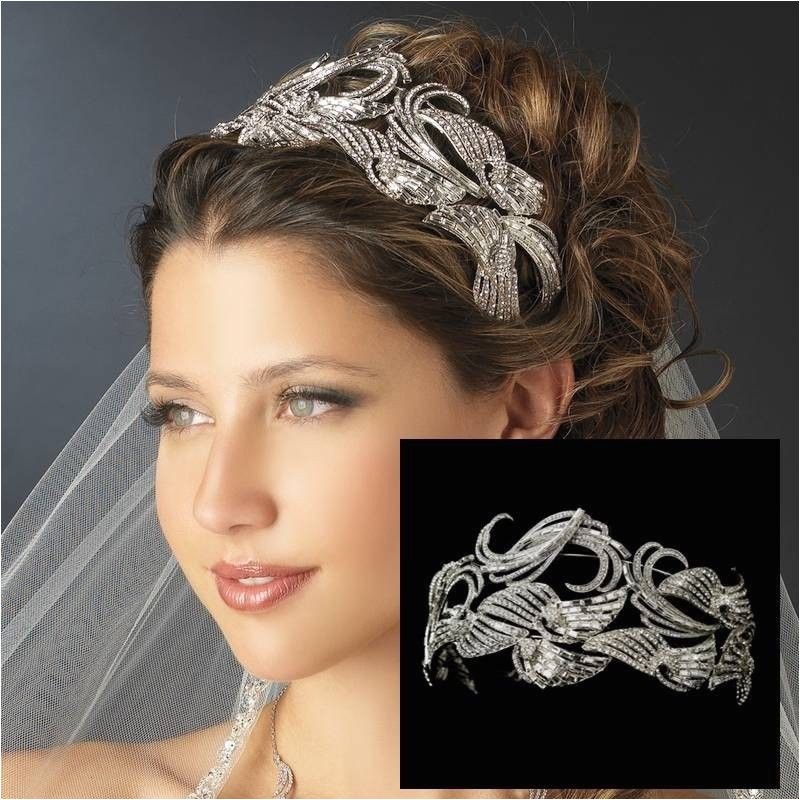 Art Deco Bon Bon Swirl wedding headband BD085 £275 00