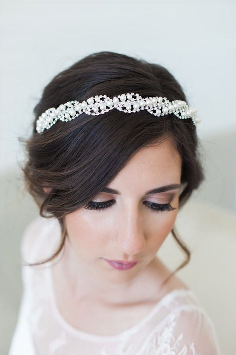 Pearl and Crystal headpiece Silver Headband Pearl Art Deco headband bridal headpiece wedding hair accessories wedding headband crystal