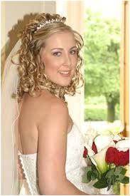 half up half down wedding hairstyles with tiara and veil Google Search Wedding Hairstyles Half