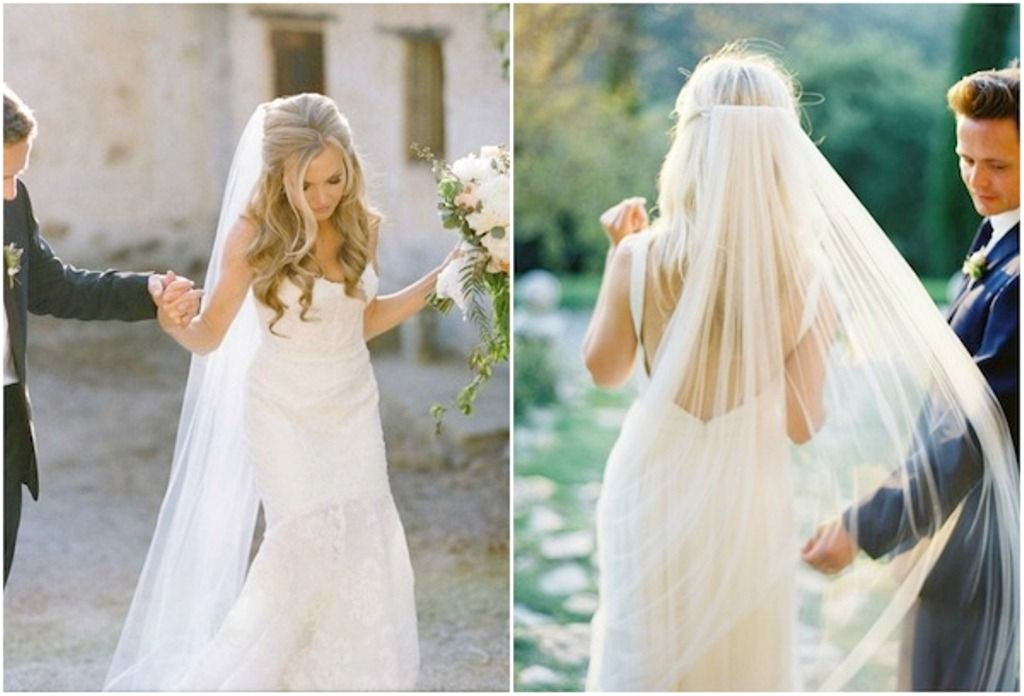 long veil with hair down