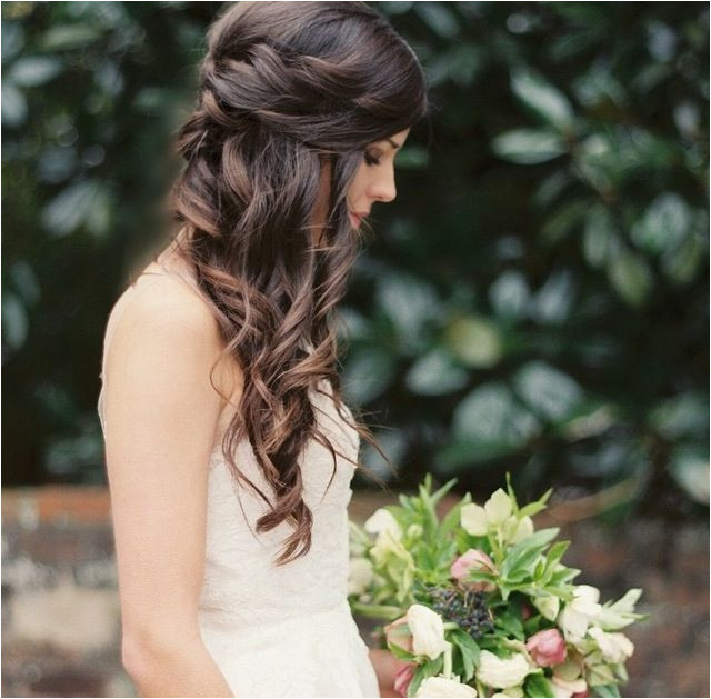 Love this wedding hair pulled back but interesting sides and curls down one side