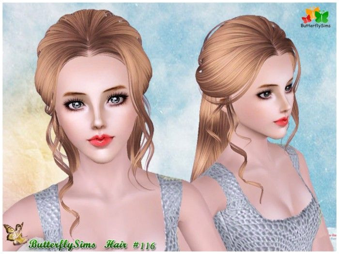 B fly back braided hair 116 by YOYO Sims 3 Downloads CC Caboodle