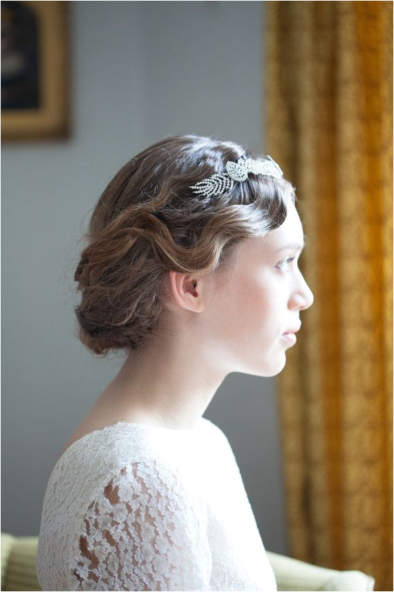Grecian Bridal headpiece Art Deco wedding hair Accessory crystal hair vine vintage hair accessory Agnes Hart UK Pinterest