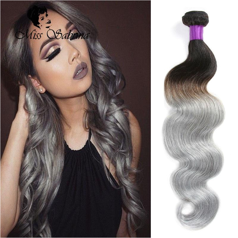 Grey Wet And Wavy Virgin Brazilian Ombre Hair Extensions Gray Brazilian Virgin Hair Body Wave Human Hair Weave Grey Bundles Hair Weft Grey Ombre Hair